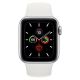 Apple Watch Series 5 40mm Silver Aluminum Case, White Sport Band